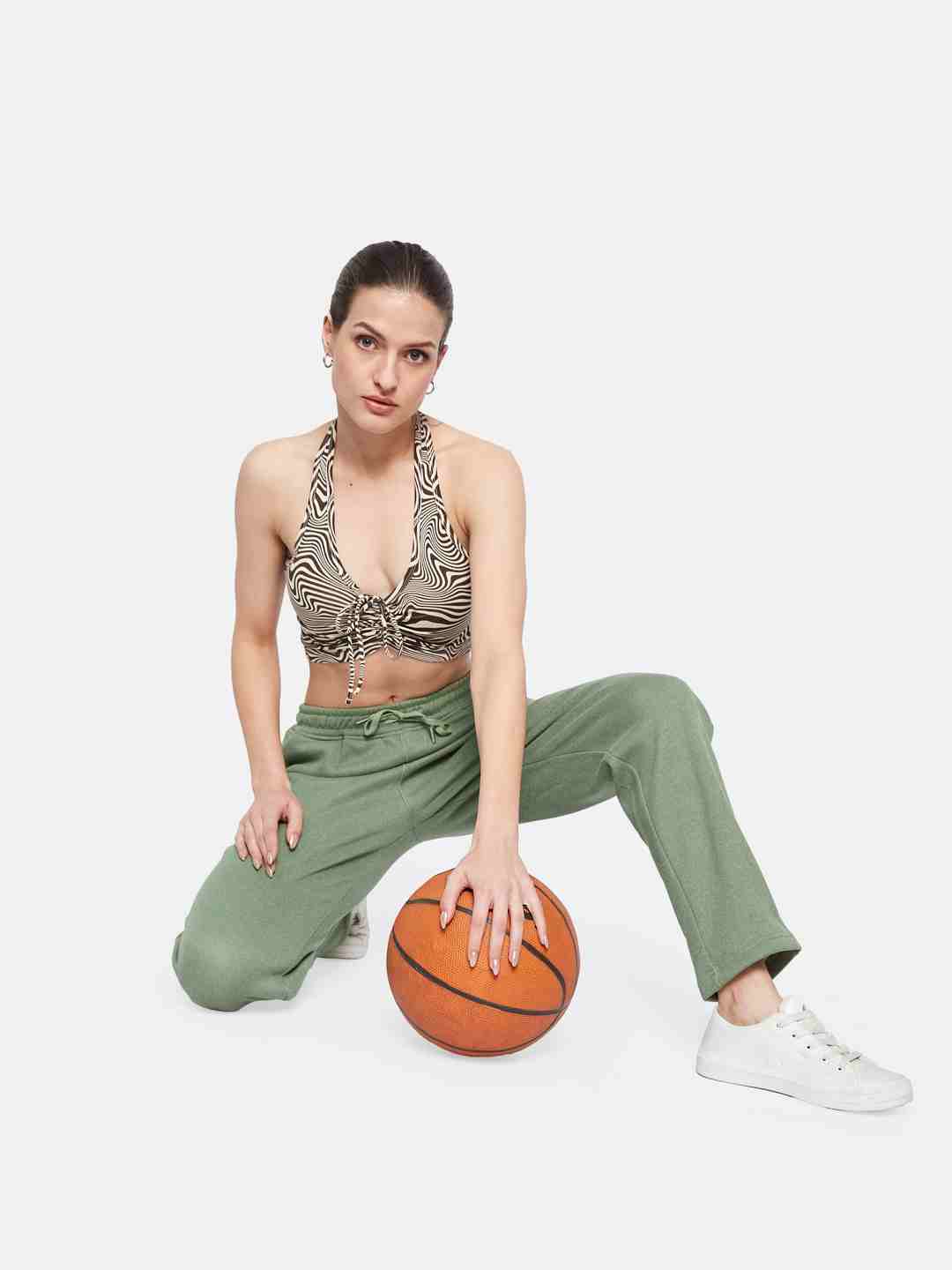 METTLE Women Cotton Mid Rise Track Pants