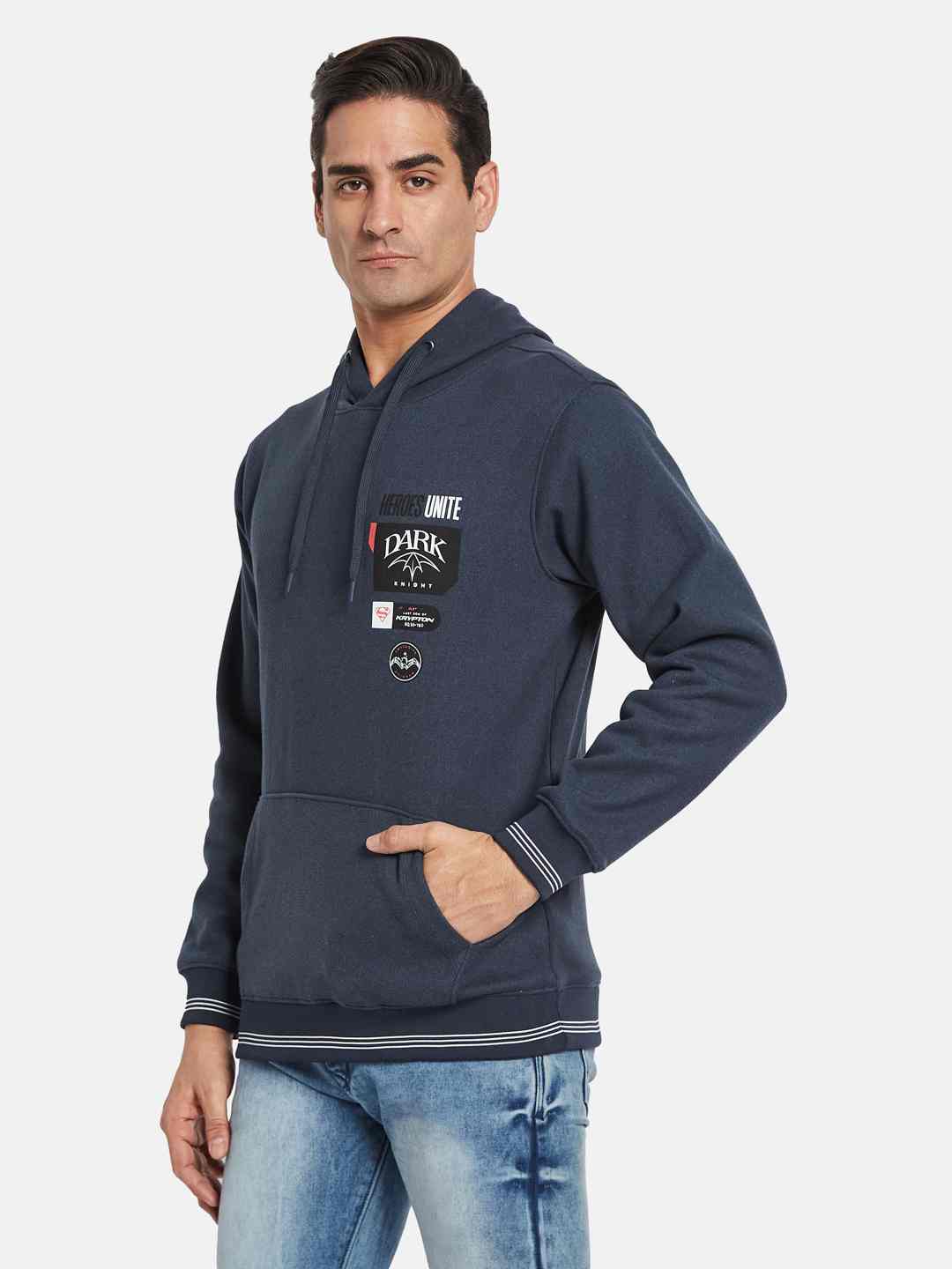 Octave Men Typography Printed Hooded Sweatshirt