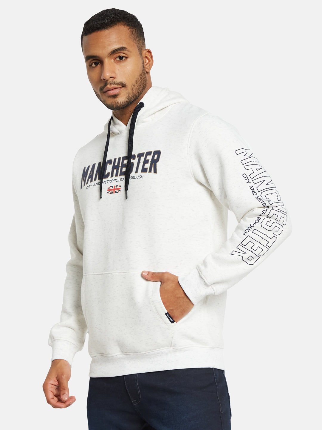 Octave Men Printed Hooded Sweatshirt