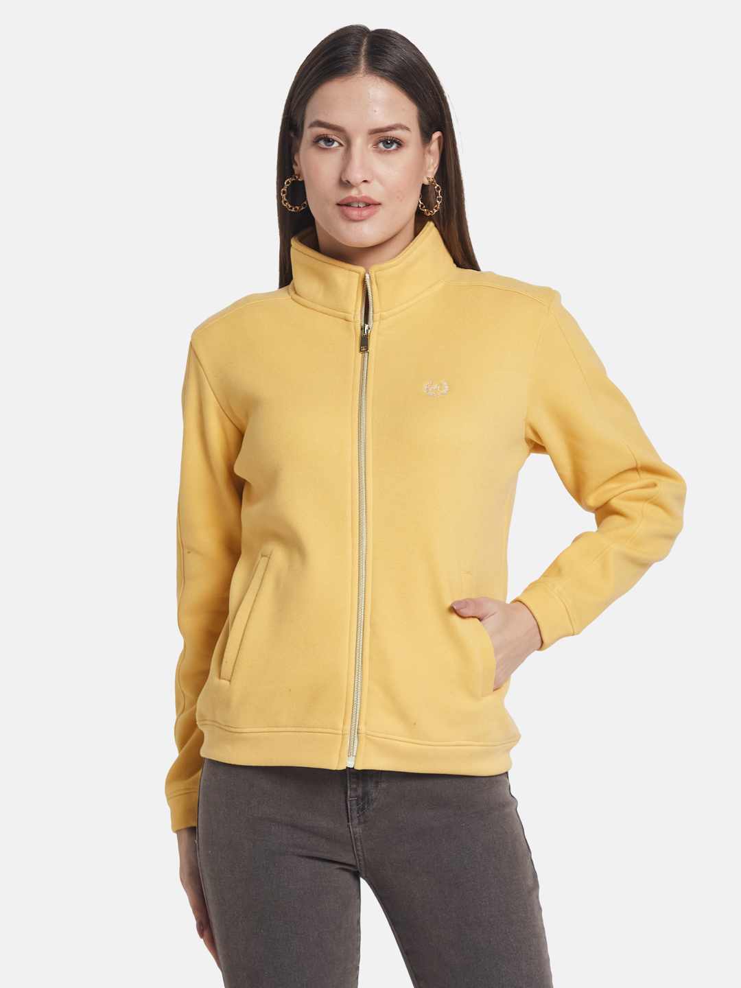 METTLE Women Mock Collar Sweatshirt