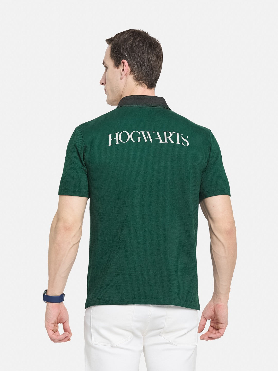 SOLID ROUND NECK SEER SUCKER T-SHIRT