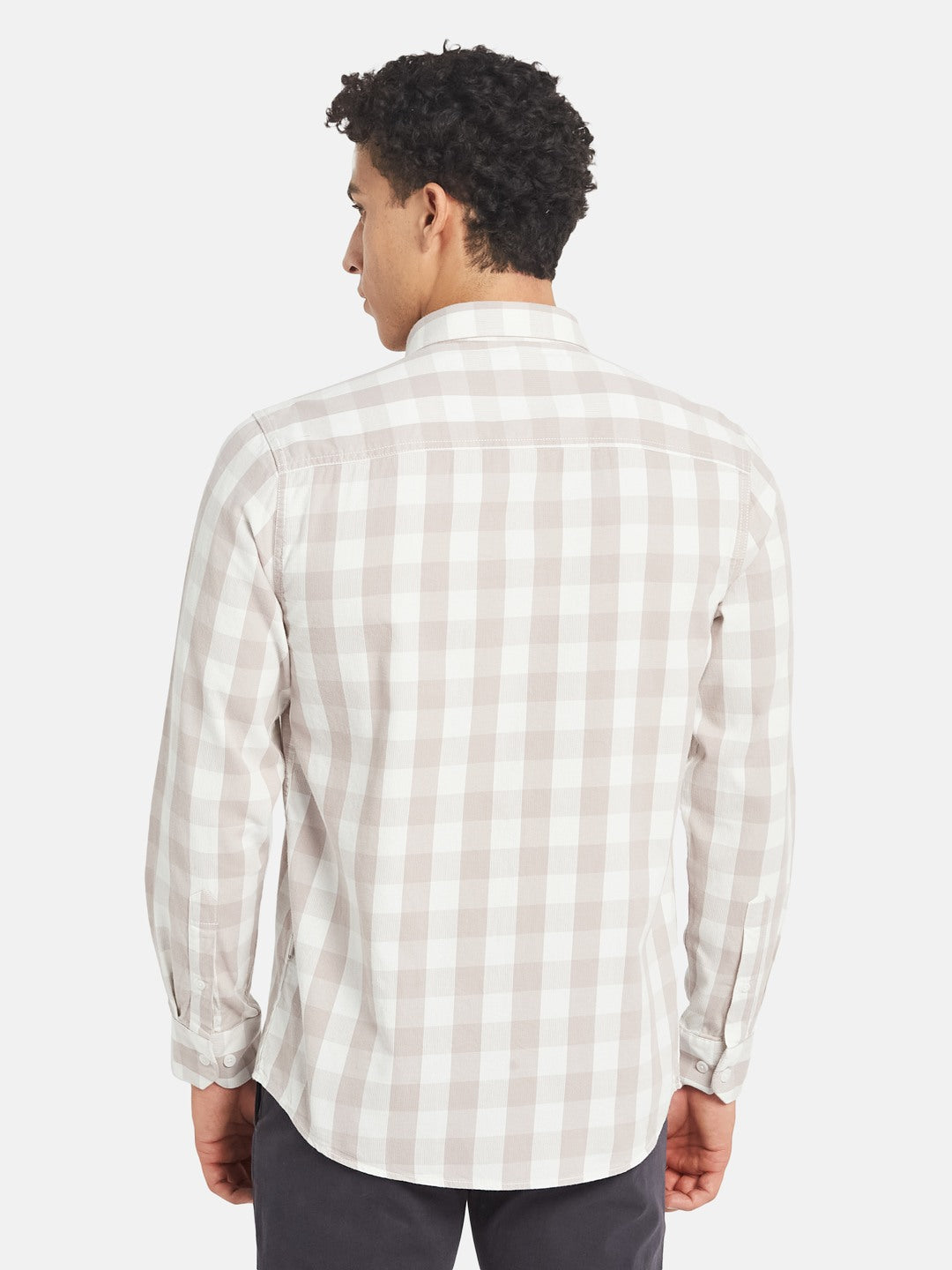 METTLE SS25 Checked Spread Collar Cotton Casual Shirt