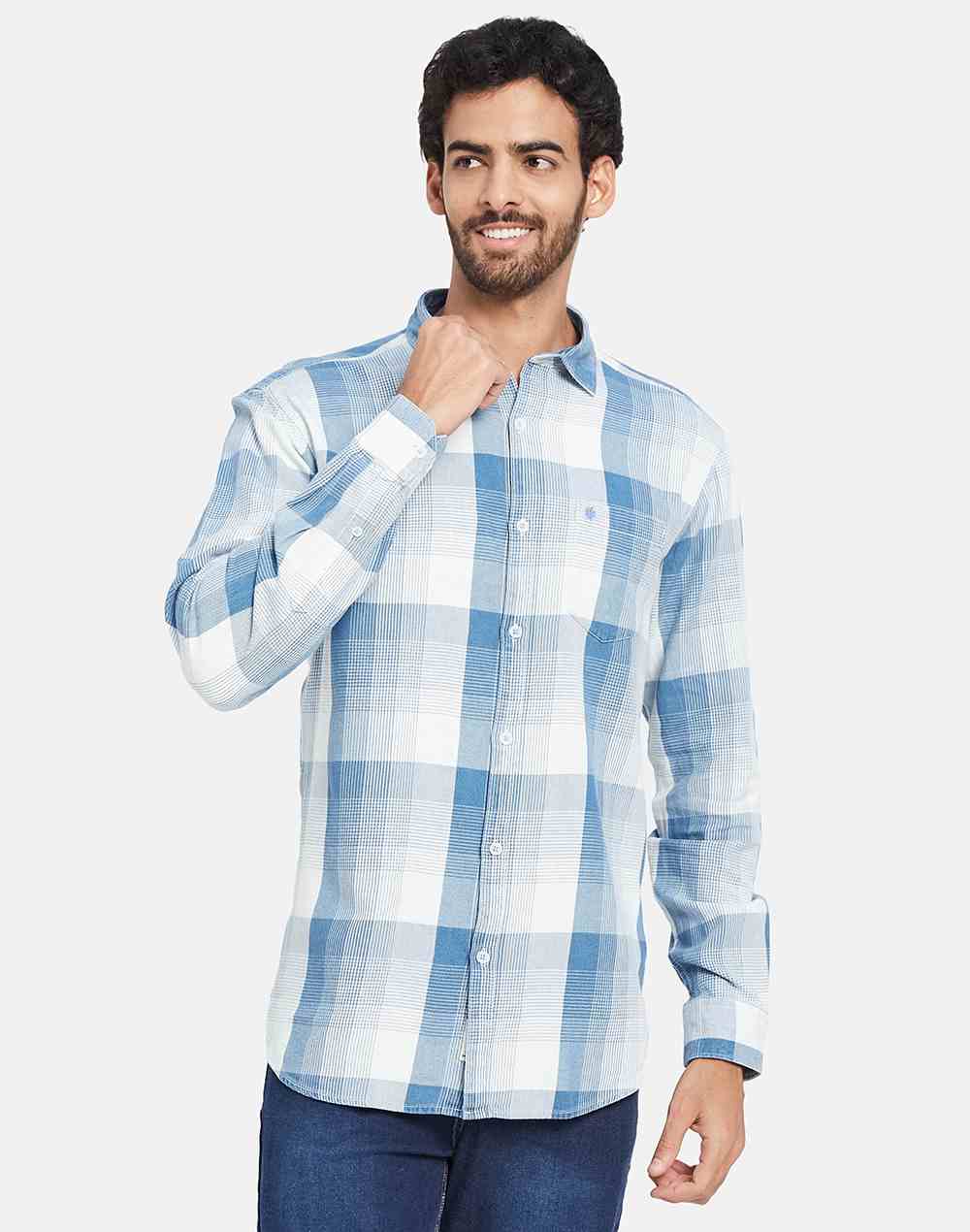 Mettle Checked Cotton Casual Shirt