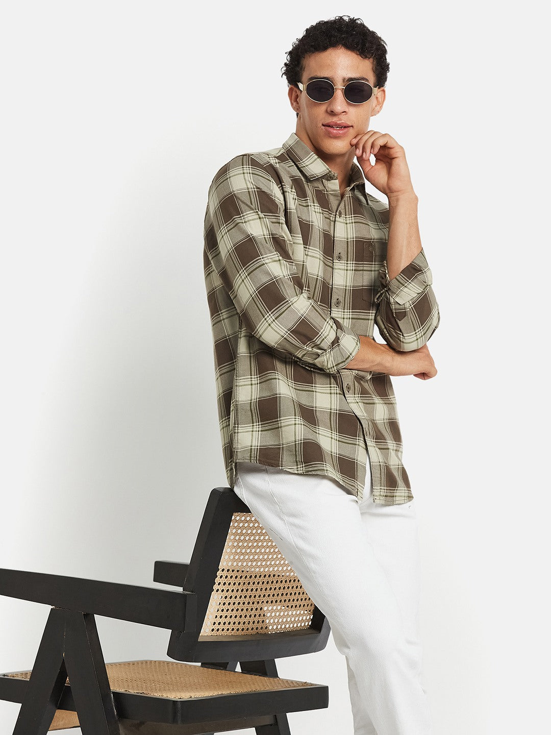 METTLE SS25 Striped Cotton Spread Collar Casual Shirt