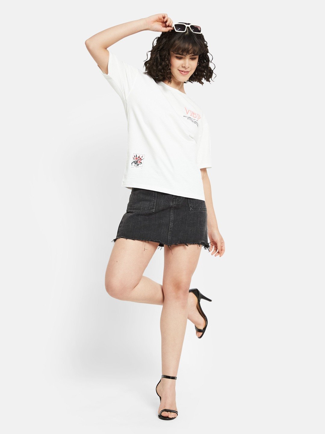 METTLE Women Typography Printed Round Neck Cotton T-shirt