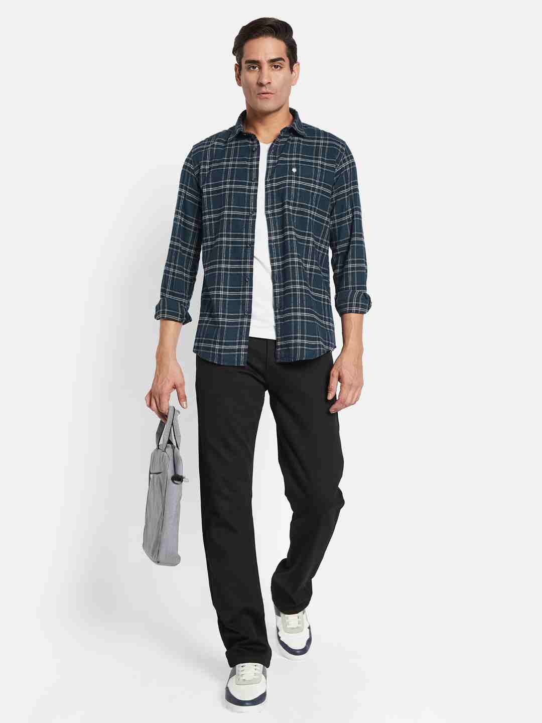 METTLE Men Opaque Checked Casual Shirt