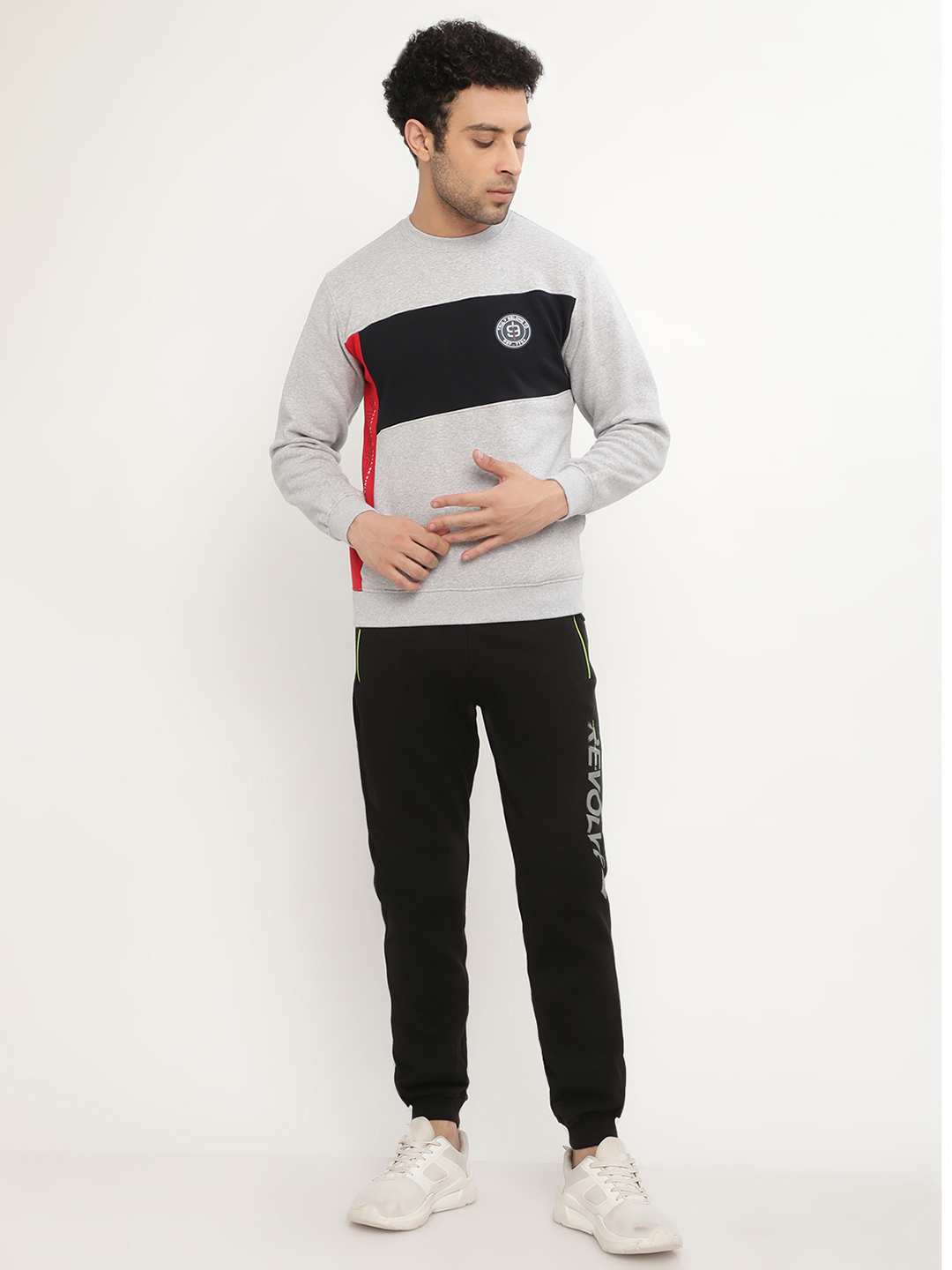 Octave Men Navy Blue Solid Joggers