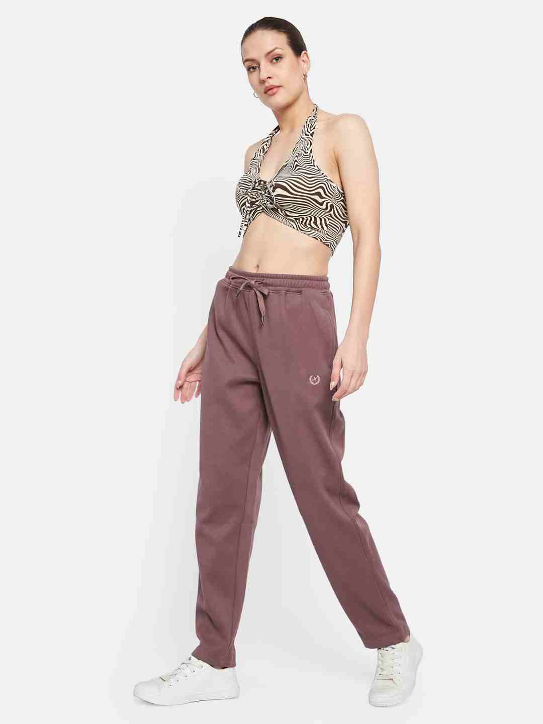 METTLE Women Cotton Mid Rise Track Pants