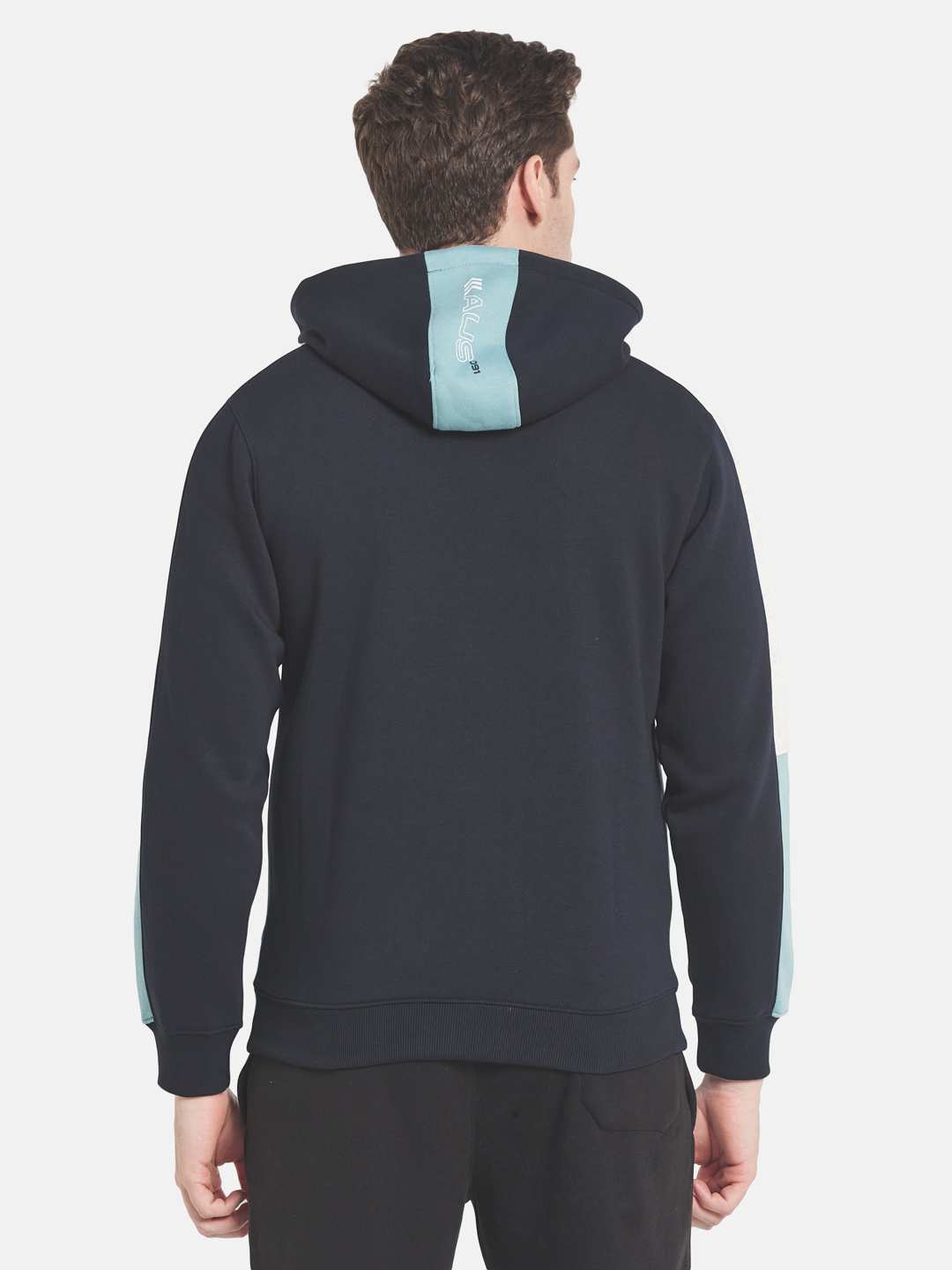Octave Men Colourblocked Hooded Sweatshirt