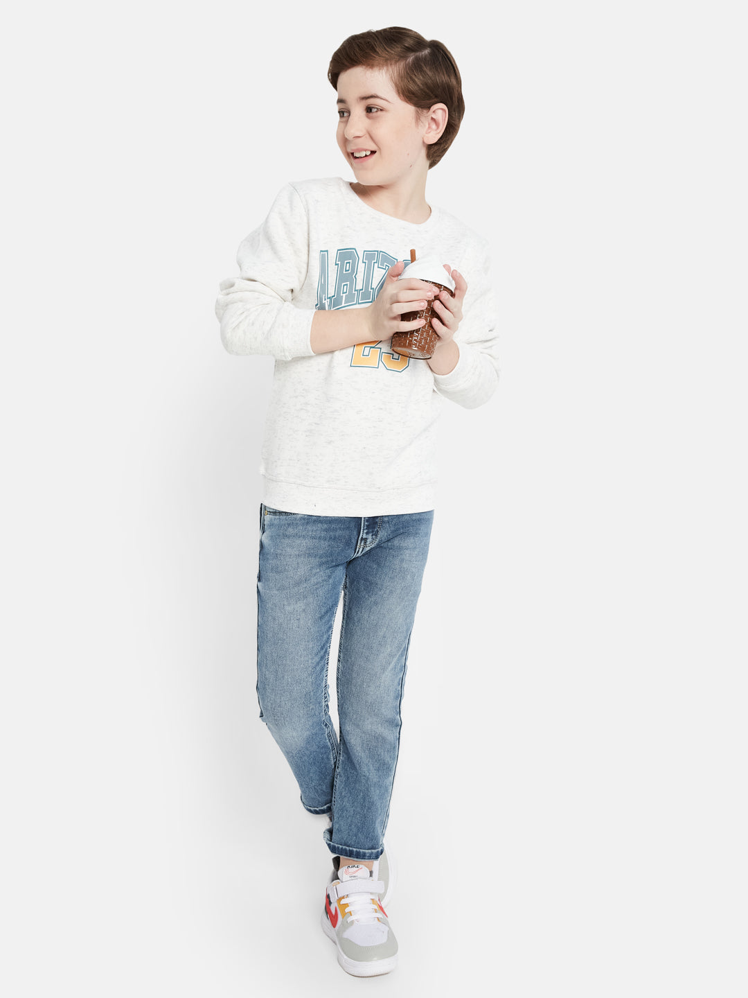 Octave Boys Typography Printed Fleece Sweatshirt
