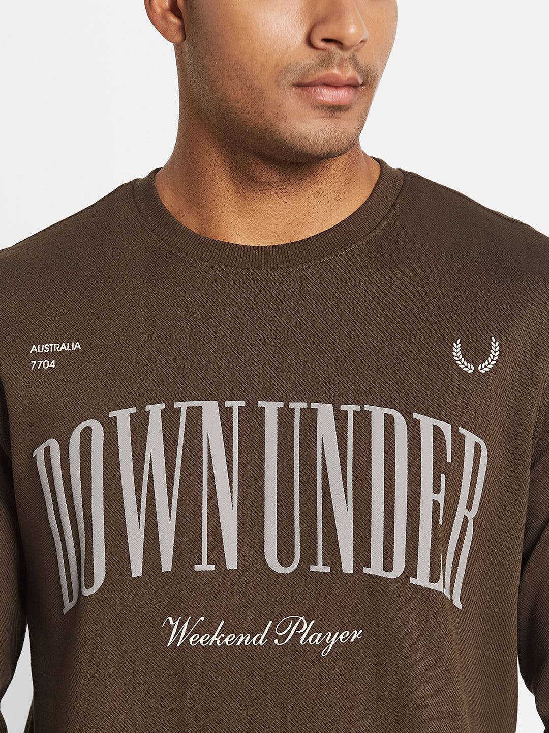 METTLE Men Typography Printed Pullover Cotton Sweatshirt
