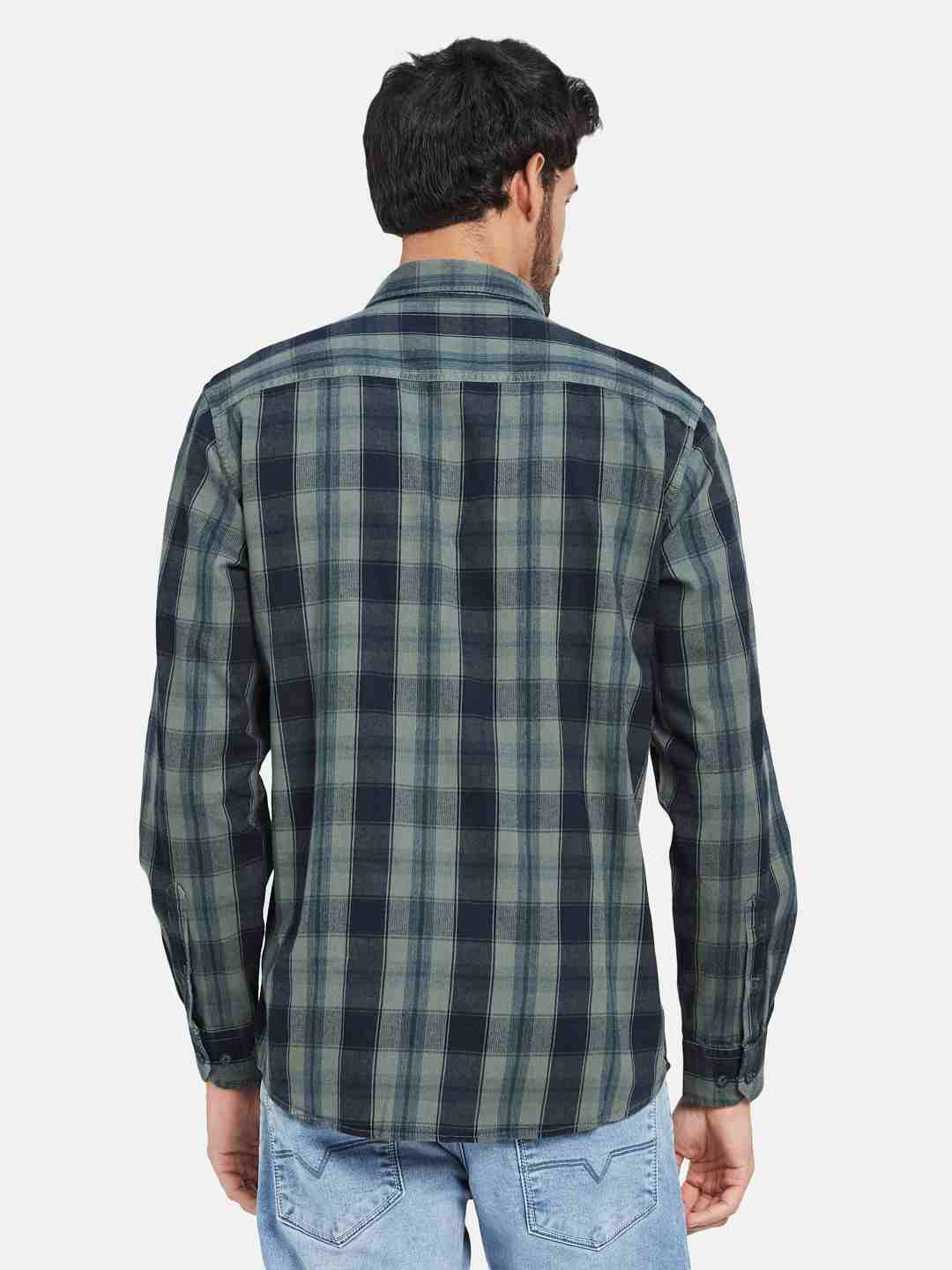 Mettle Tartan Checked Cotton Casual Shirt