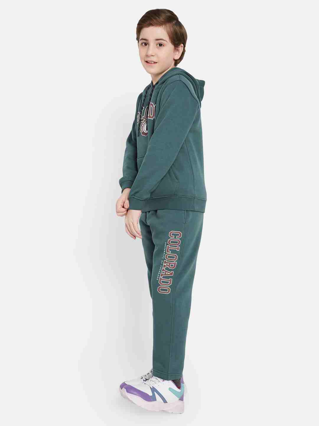 Octave Boys Typography Printed Hooded Tracksuits