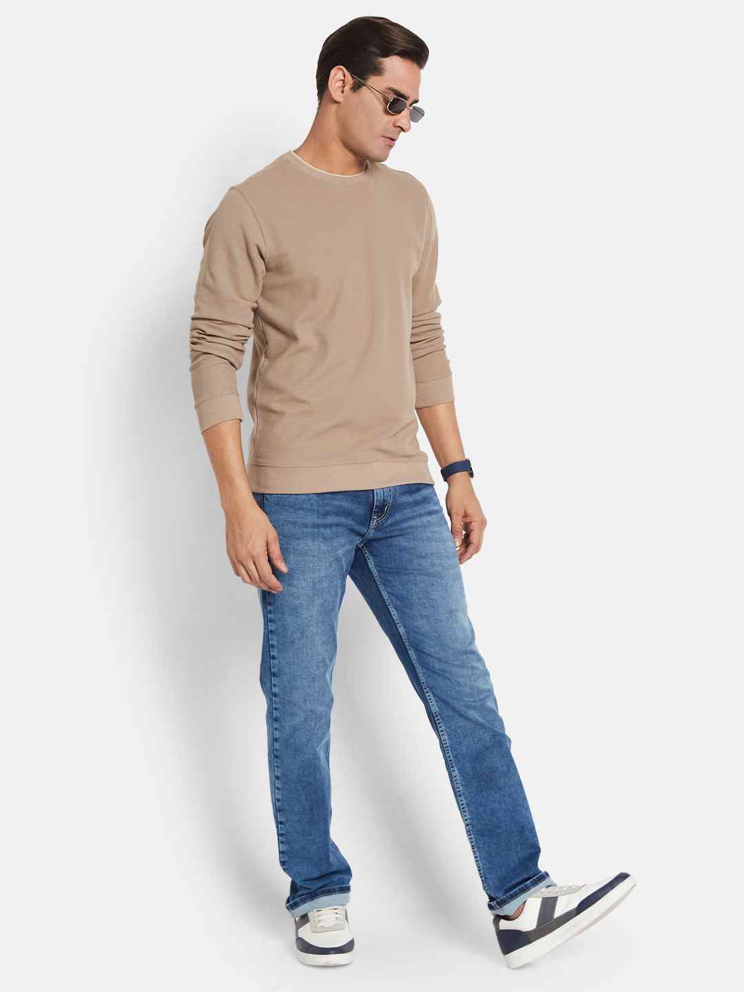Octave Men Round Neck Long Sleeves Sweatshirt
