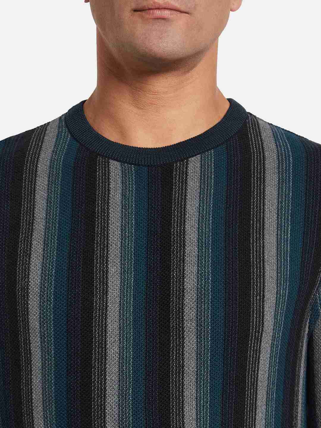 METTLE Men Striped Pullover
