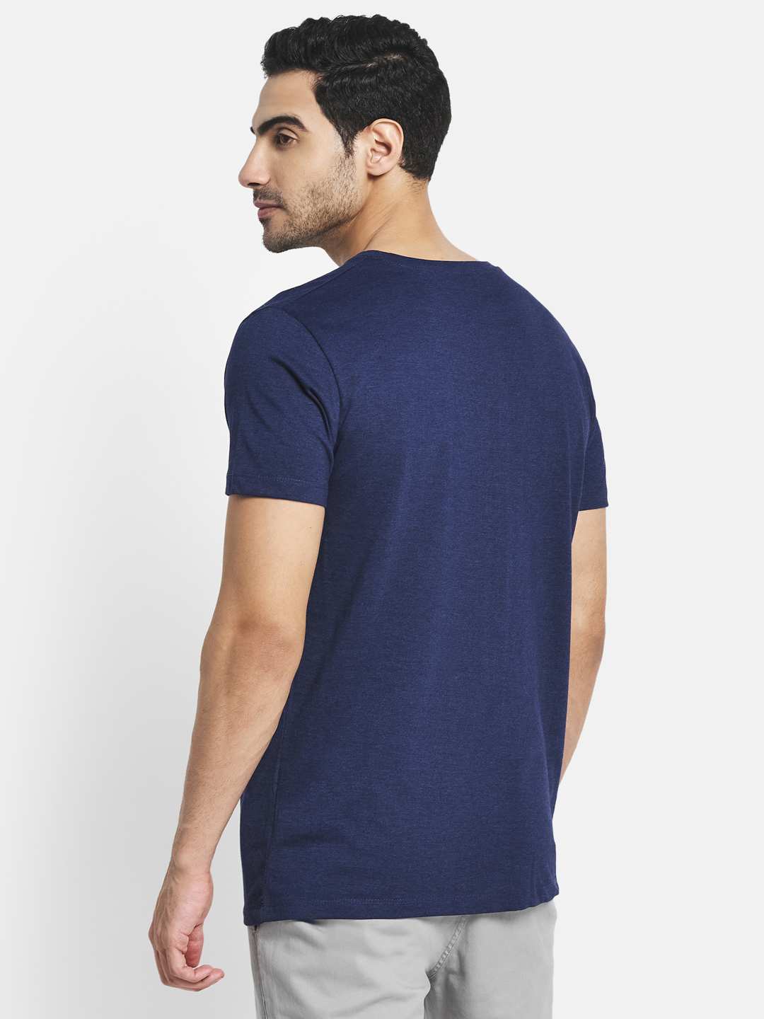 Octave Men Blue Typography Printed T-Shirt