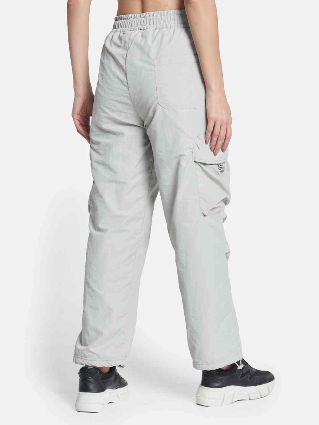 METTLE Women Cotton Mid-Rise Cargo Style Track Pants
