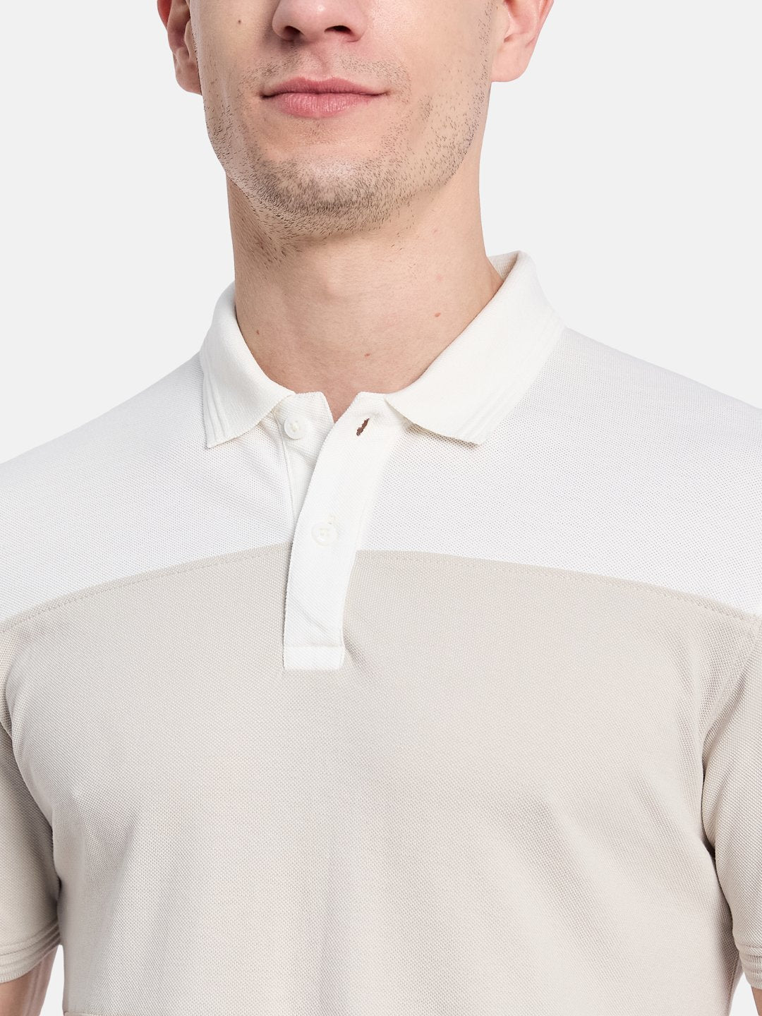 Octave Men Colourblocked Polo Collar T-shirt