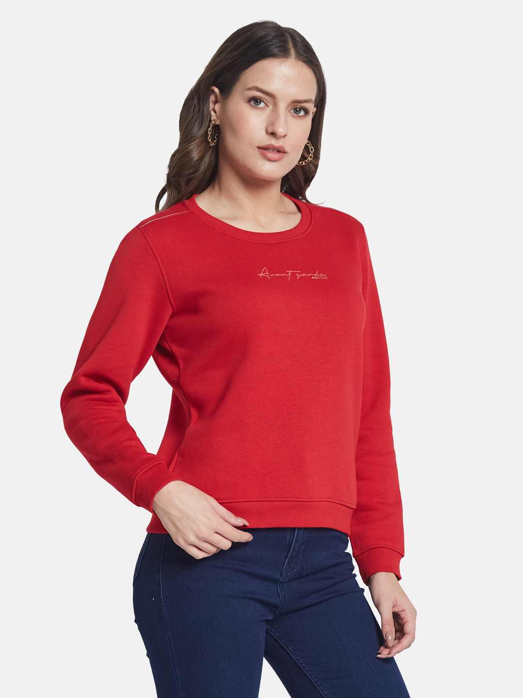 METTLE Women Round Neck Pullover Sweatshirt