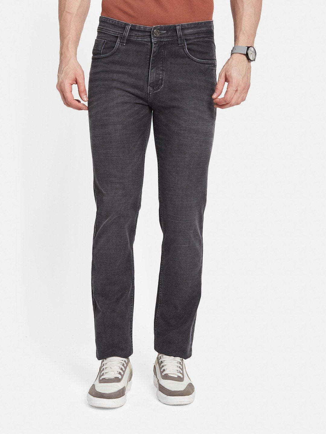 Octave Men Regular Fit Mid-Rise Light Fade Stretchable Jeans