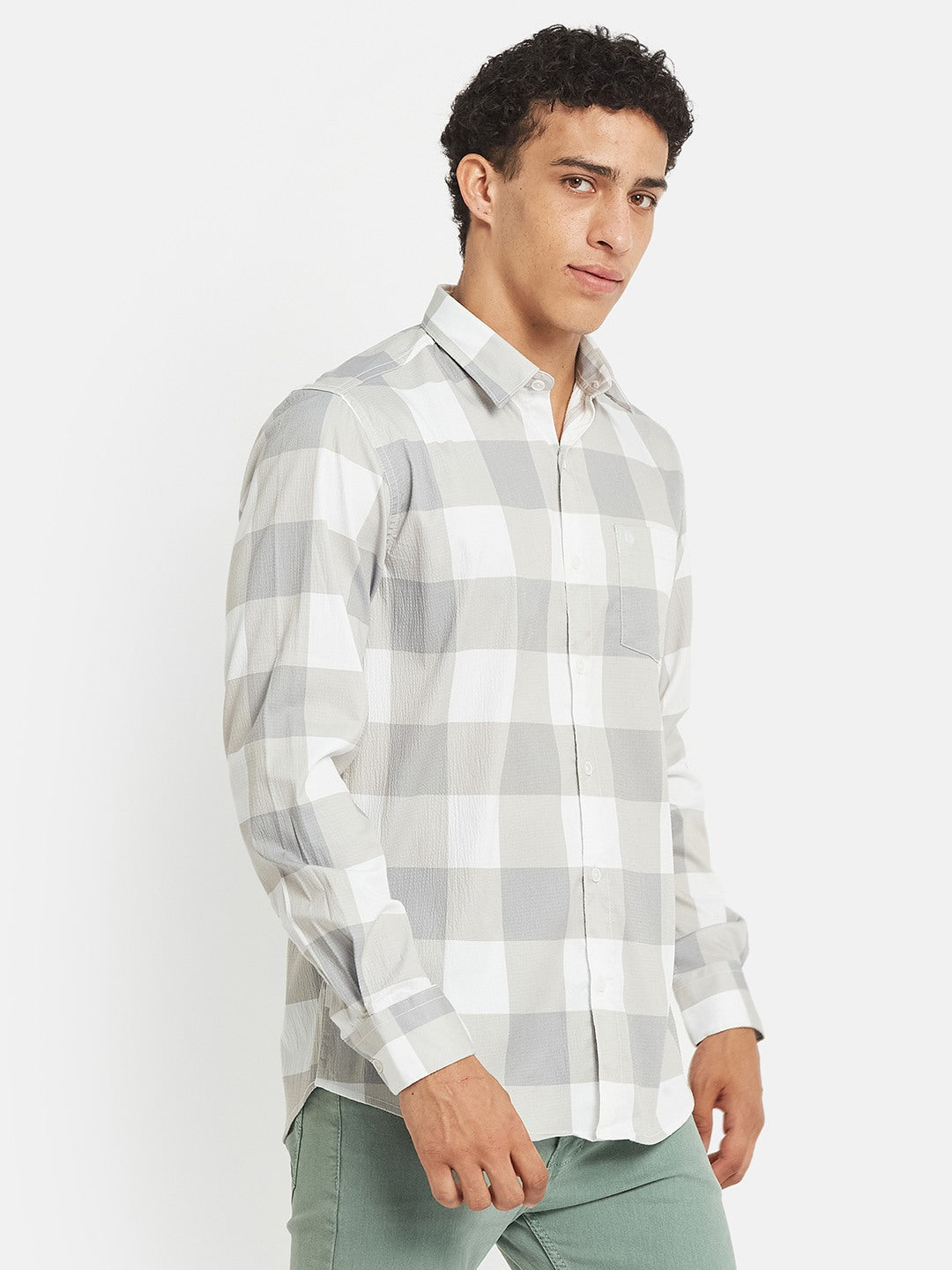 METTLE SS25 Striped Cotton Spread Collar Casual Shirt