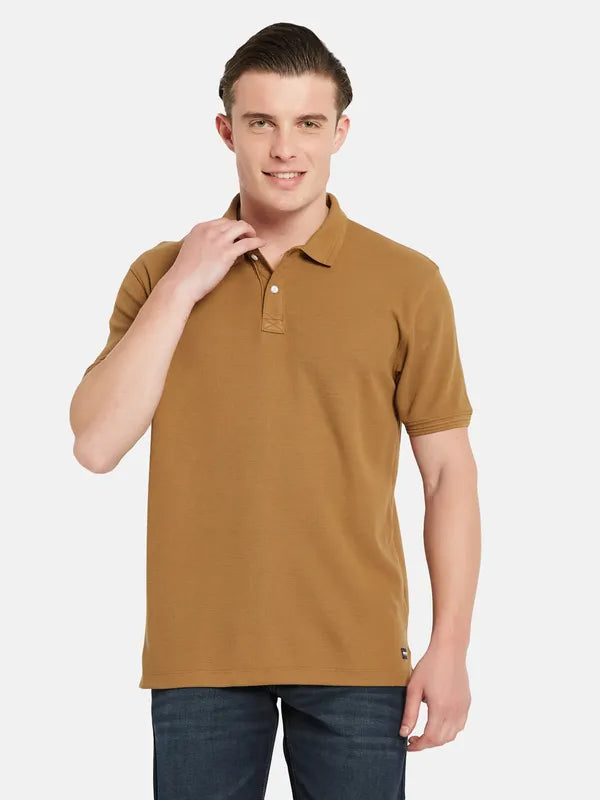 Octave Polo Collar Short Sleeveless Regular Fit Cotton T-Shirt