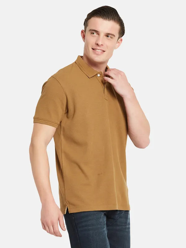 Octave Polo Collar Short Sleeveless Regular Fit Cotton T-Shirt