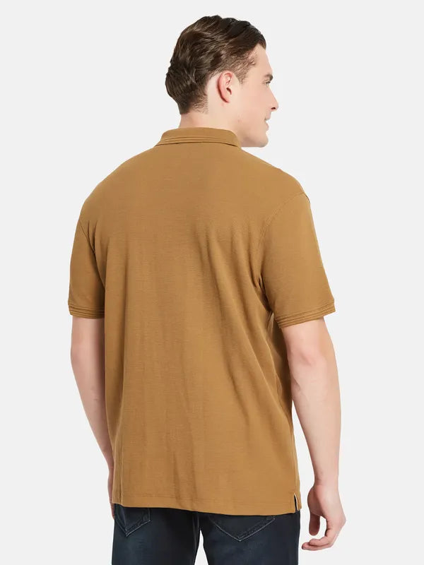 Octave Polo Collar Short Sleeveless Regular Fit Cotton T-Shirt