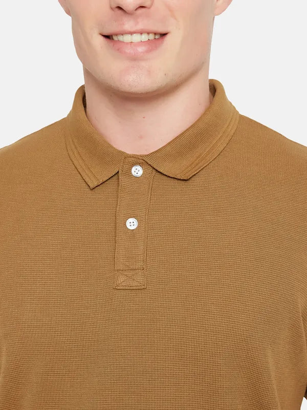 Octave Polo Collar Short Sleeveless Regular Fit Cotton T-Shirt