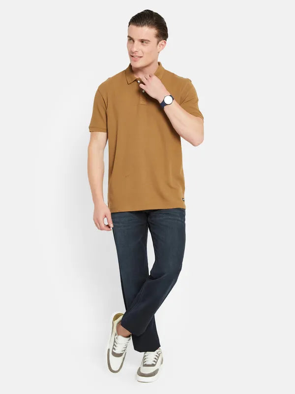 Octave Polo Collar Short Sleeveless Regular Fit Cotton T-Shirt