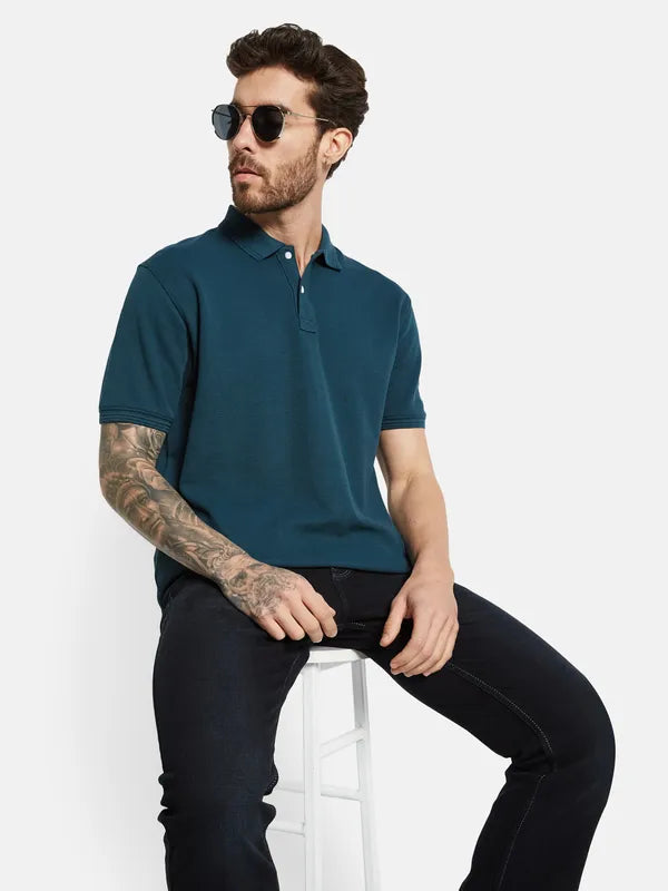 Octave Polo Collar Cotton T-Shirt