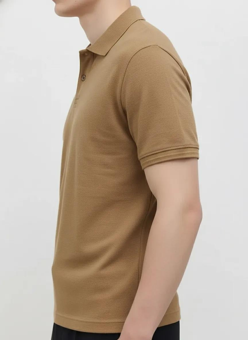 Men Polo Collar Solid T-shirt