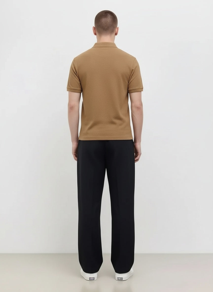 Men Polo Collar Solid T-shirt