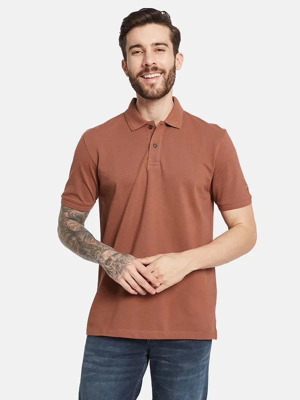 Octave Polo Collar Short Sleeves Regular Fit Cotton T-Shirt