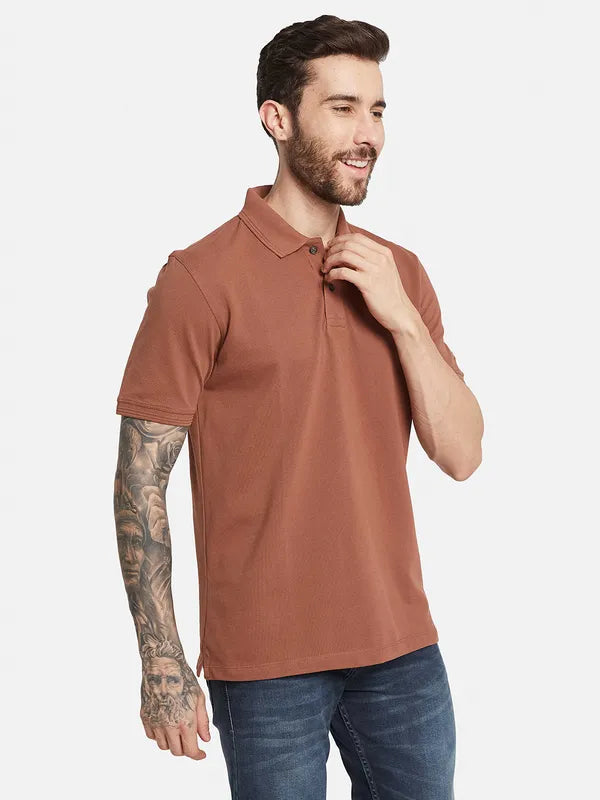 Octave Polo Collar Short Sleeves Regular Fit Cotton T-Shirt