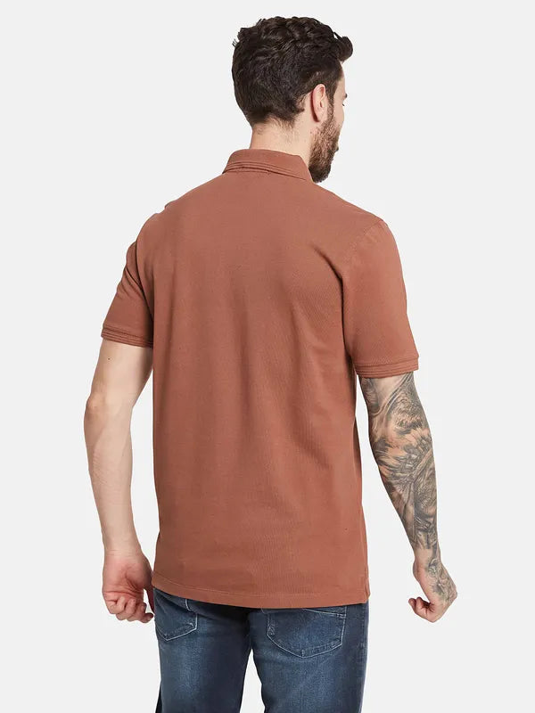 Octave Polo Collar Short Sleeves Regular Fit Cotton T-Shirt