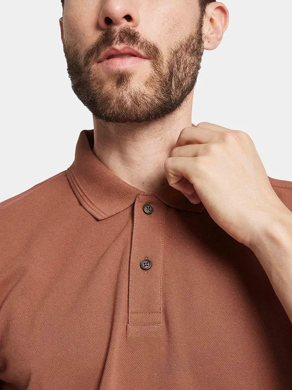 Octave Polo Collar Short Sleeves Regular Fit Cotton T-Shirt