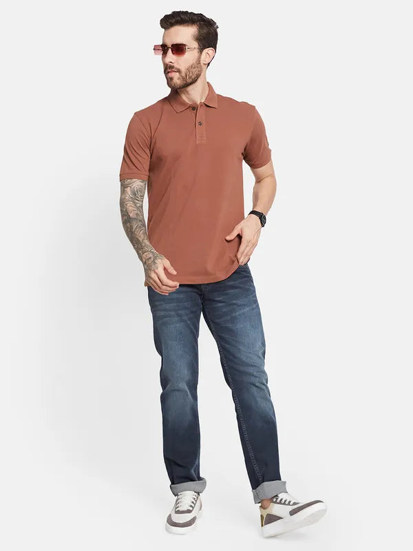 Octave Polo Collar Short Sleeves Regular Fit Cotton T-Shirt