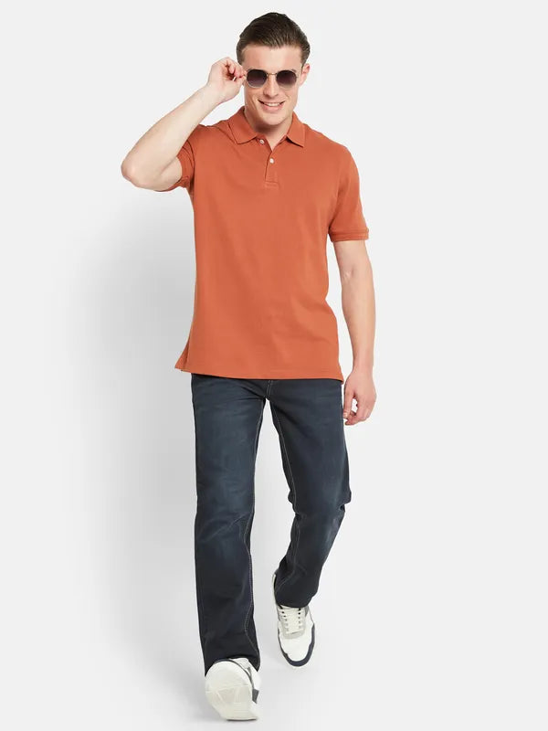 Octave Polo Collar Short Sleeveless Regular Fit Cotton T-Shirt