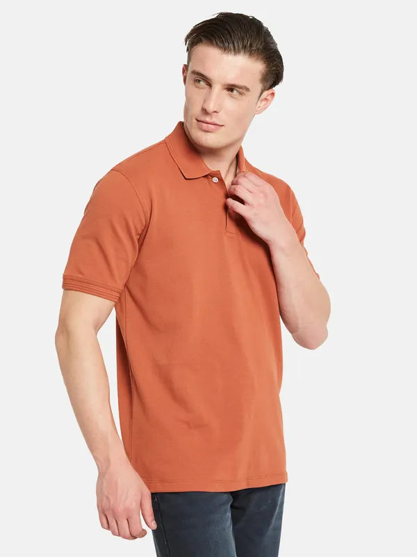 Octave Polo Collar Short Sleeveless Regular Fit Cotton T-Shirt
