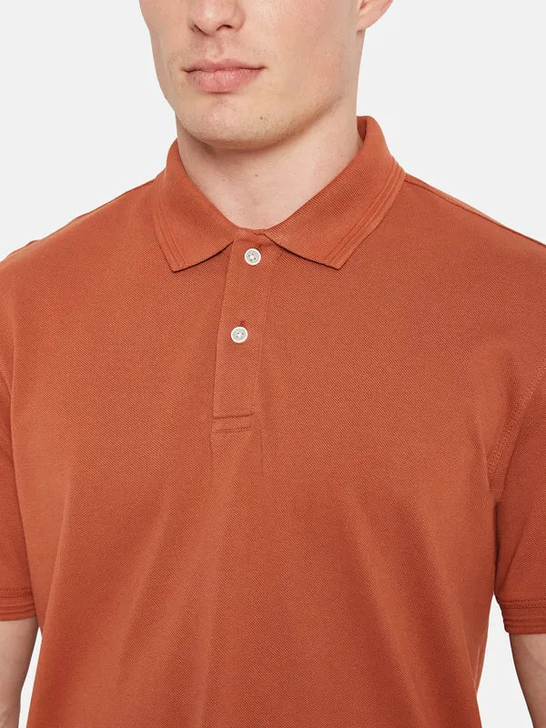 Octave Polo Collar Short Sleeveless Regular Fit Cotton T-Shirt