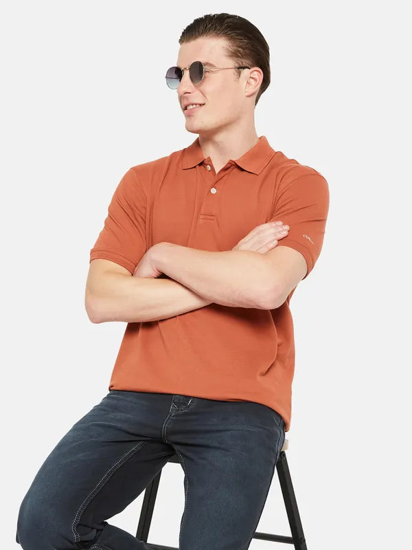 Octave Polo Collar Short Sleeveless Regular Fit Cotton T-Shirt