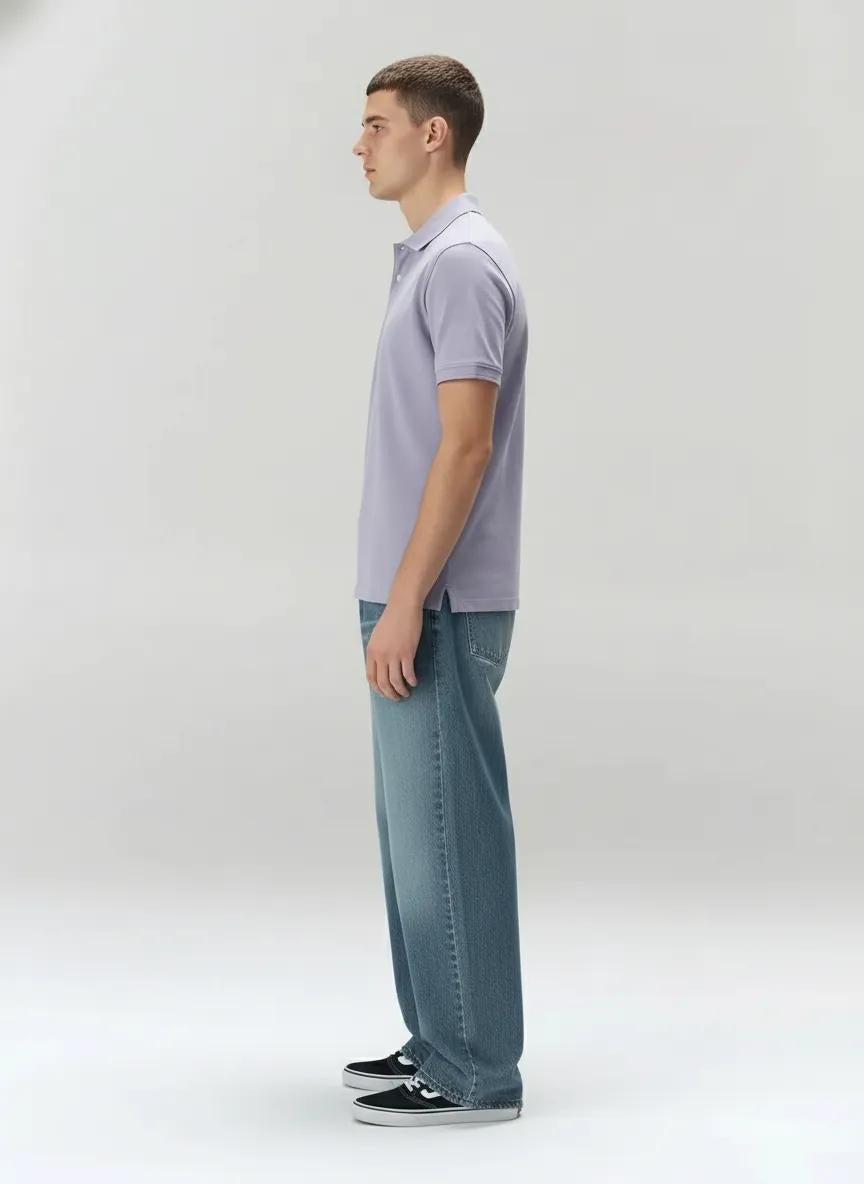 Men Polo Collar Solid T-shirt