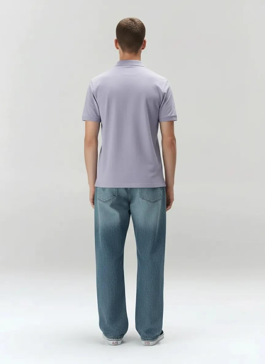 Men Polo Collar Solid T-shirt