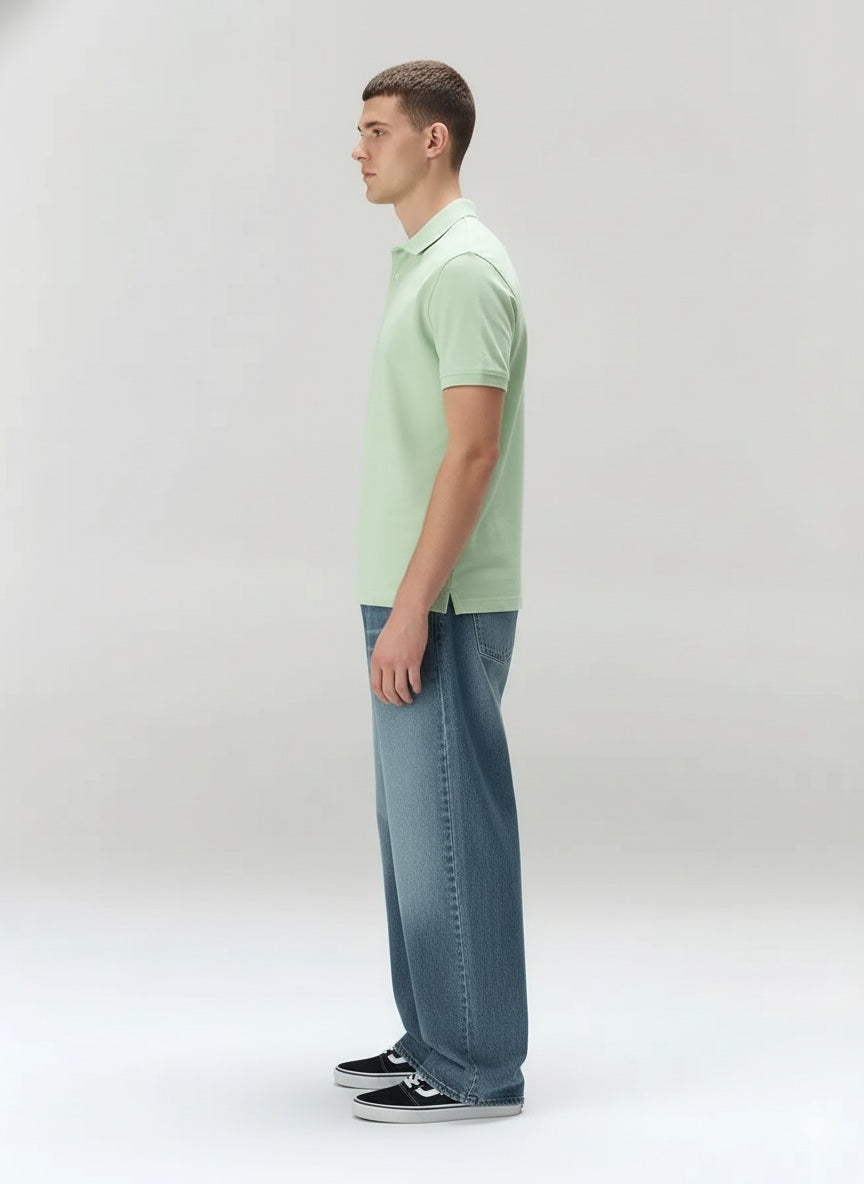 Men Polo Collar Solid T-shirt