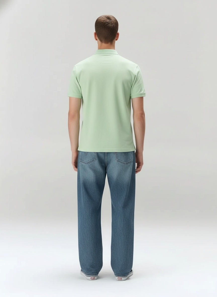 Men Polo Collar Solid T-shirt