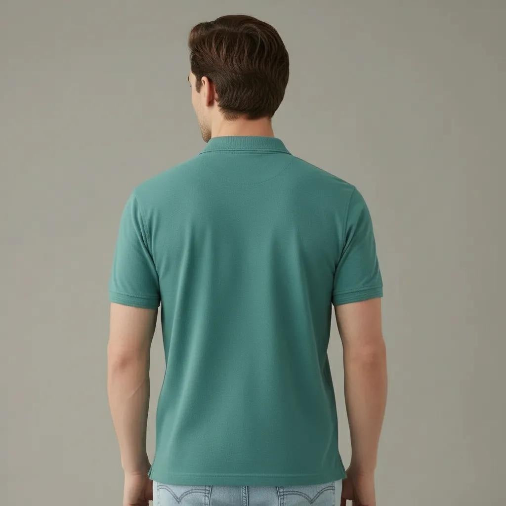 Men Solid Polo Neck T-Shirt