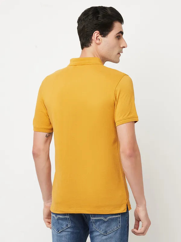 Octave Men Yellow Polo Collar T-Shirt