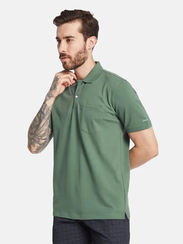 Octave Polo Collar Short Sleeves Regular Fit Cotton T-Shirt