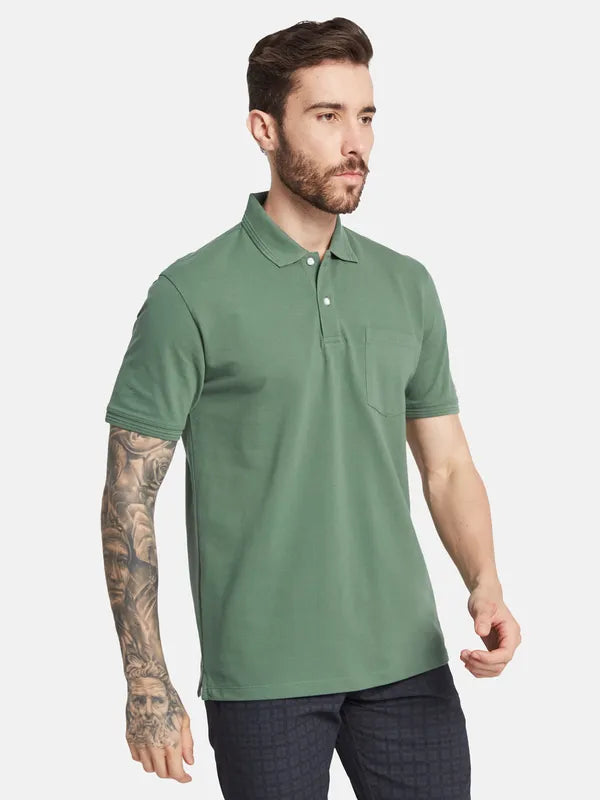 Octave Polo Collar Short Sleeves Regular Fit Cotton T-Shirt